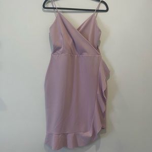 Purple PrettyLittleThing Wrap Cocktail Dress